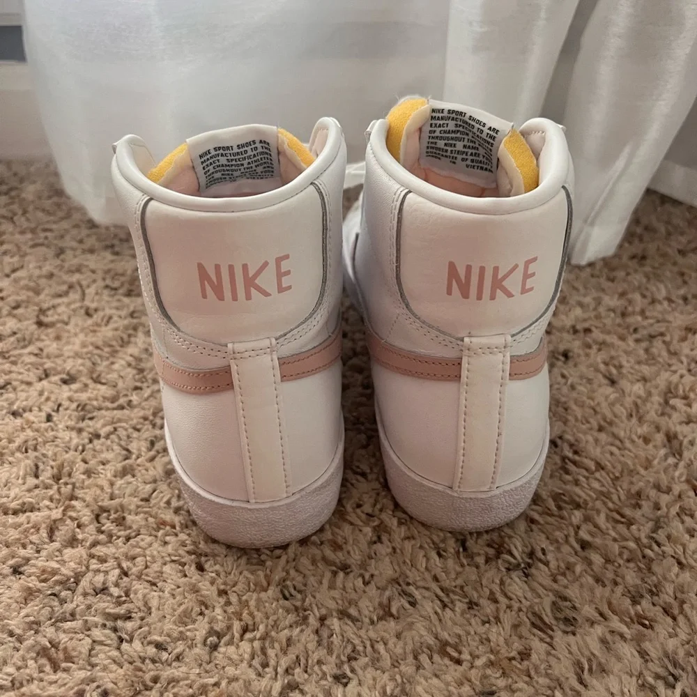 Nike Women’s High-Top Sneakers in White, Pink and Yellow